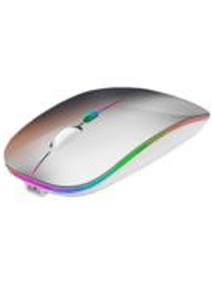 Mouse Nextep Inalámbrico Recargable Delgado/Silencioso RGB 1600 dpi Color Plata