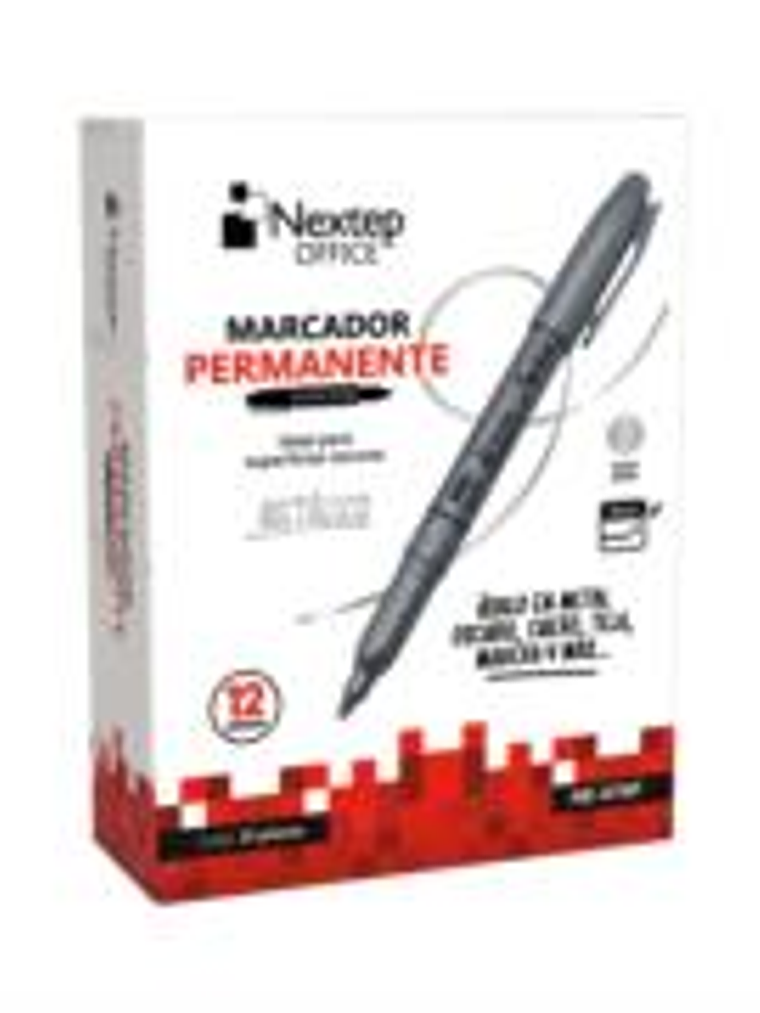 Marcador Nextep Permanente Punta Fina 2mm Plata C/12 1
