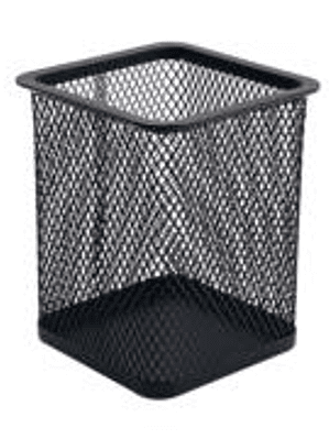 Porta Lapices Nextep Cuadrado Mediano Malla Metalica 8x8x9.7cms