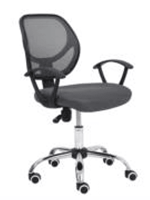 Silla Secretarial Nextep de Altura Ajustable Tela Gris Base Giratoria