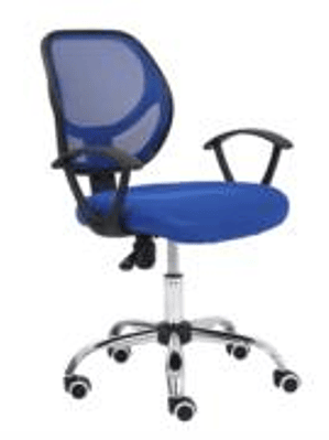 Silla Secretarial Nextep de Altura Ajustable Tela Azul Base Giratoria