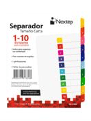 Separador Nextep Economico 10 Divisiones con Numero