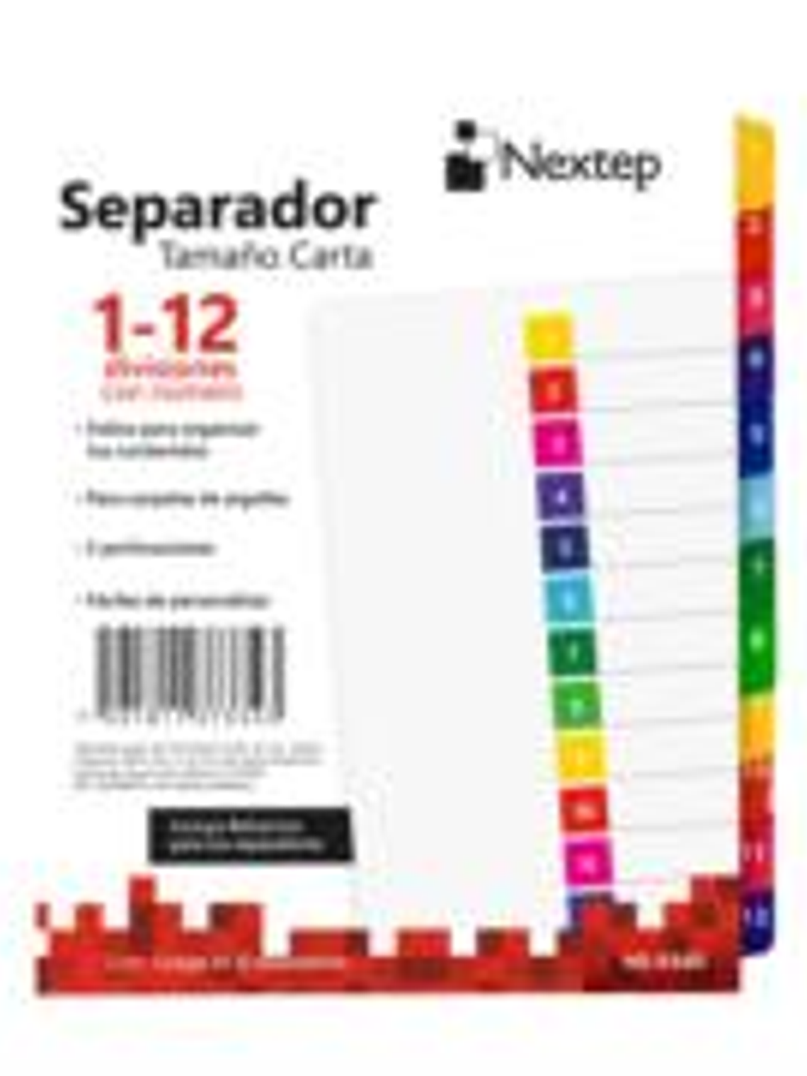 Separador Nextep Economico 12 Divisiones con Numero 1