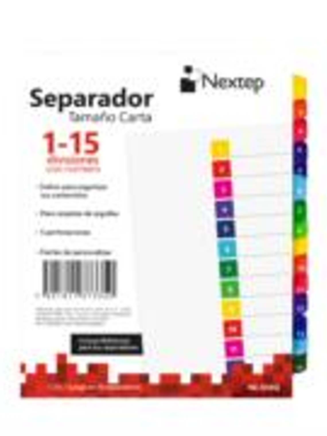 Separador Nextep Economico 15 Divisiones con Numero 1