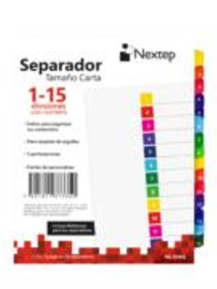 Separador Nextep Economico 15 Divisiones con Numero 1