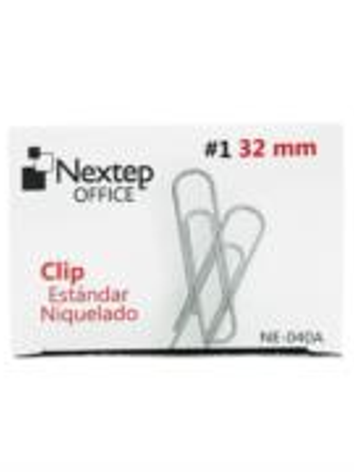 Clip Nextep Estándar Niquelado #1 32mm C/10 100 Clips c/u 1