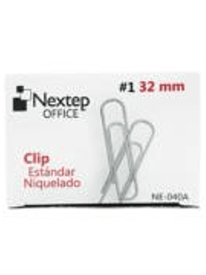 Clip Nextep Estándar Niquelado #1 32mm C/10 100 Clips c/u