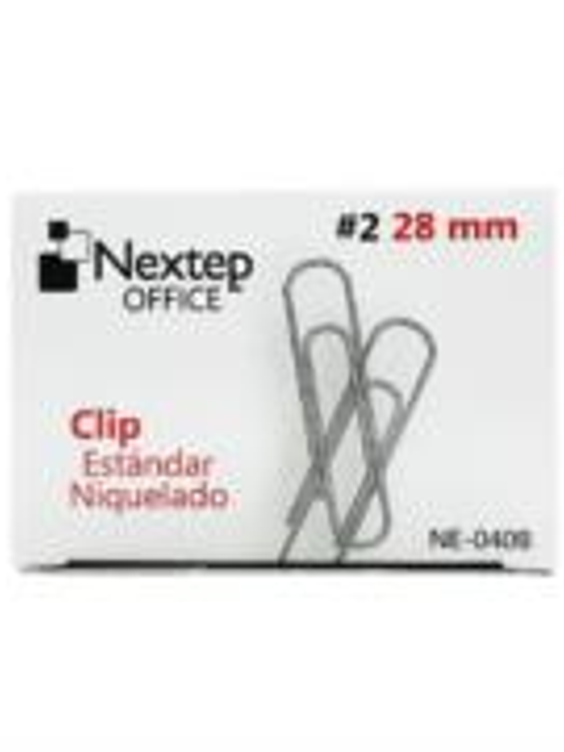 Clip Nextep Estándar Niquelado #2 28mm C/10 100 Clips c/u 1