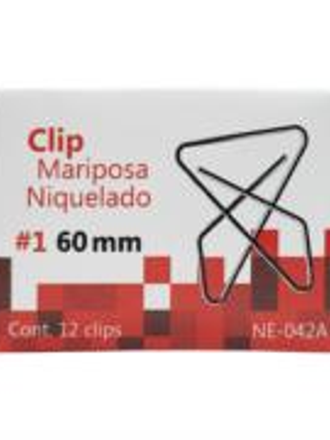Clip Nextep Mariposa Niquelado #1 60mm 12 Clips 1