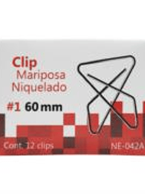 Clip Nextep Mariposa Niquelado #1 60mm 12 Clips