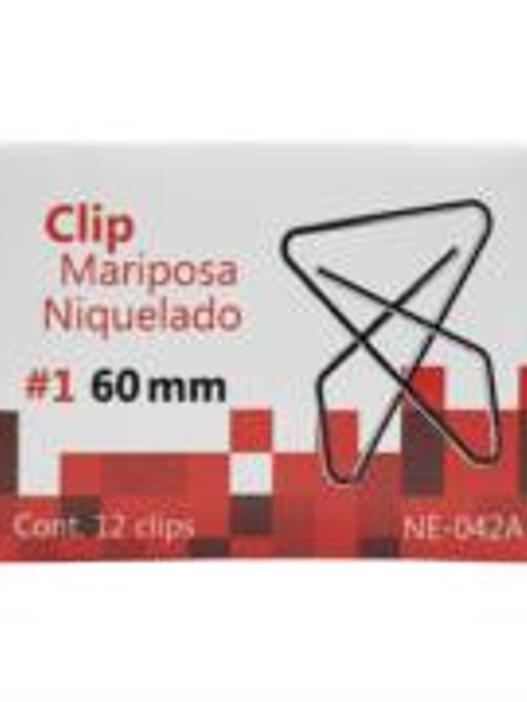Clip Nextep Mariposa Niquelado #1 60mm 12 Clips 1