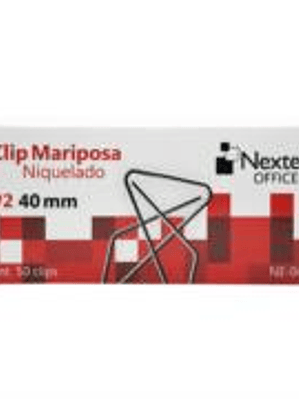 Clip Nextep Mariposa Niquelado #2 40mm 50 Clips