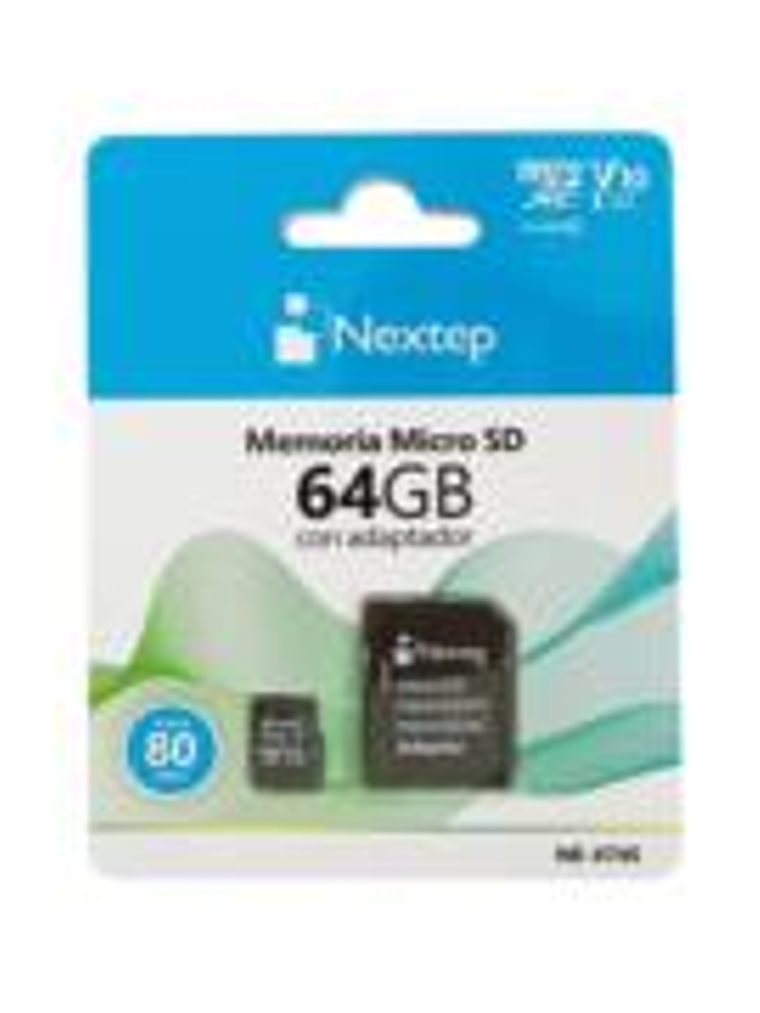 Memoria Micro SD Nextep 64GB Clase 10 UHS U1 c/Adaptador 1