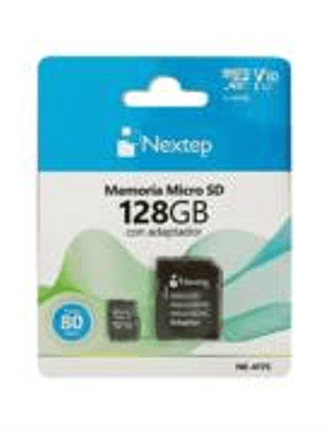 Memoria Micro SD Nextep 128GB Clase 10 UHS U1 c/Adaptador