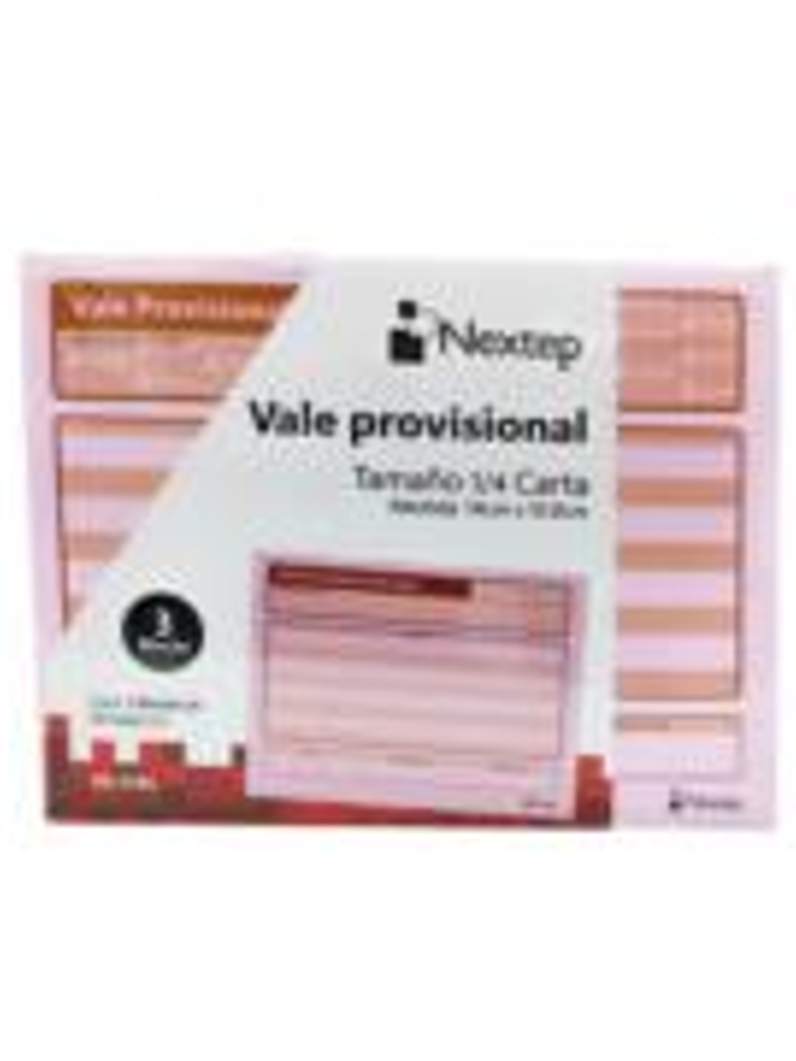Vale Provisional de Caja Nextep 1/4 Carta 3 Blocks C/50 CU 1