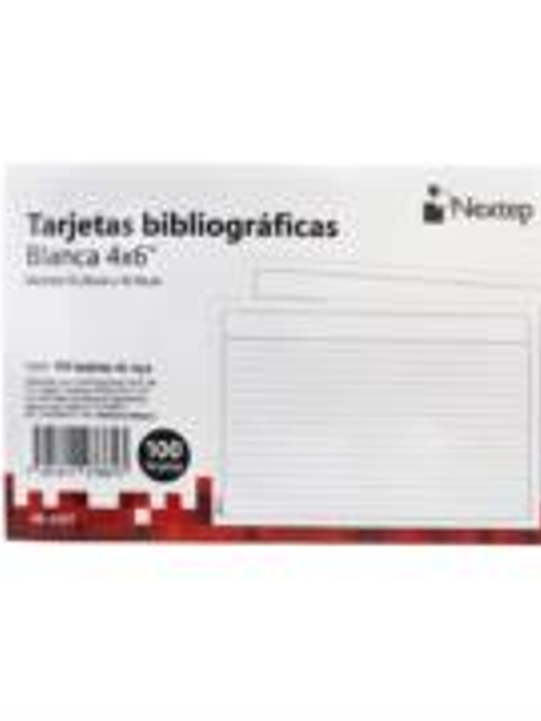 Tarjeta Bibliografica Nextep Blanca 4