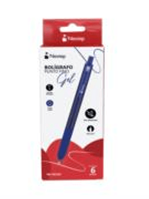 Boligrafo Nextep Gel Retractil Silencioso Fino 0.5mm Azul C/6