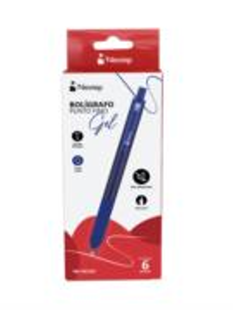 Boligrafo Nextep Gel Retractil Silencioso Fino 0.5mm Azul C/6 1