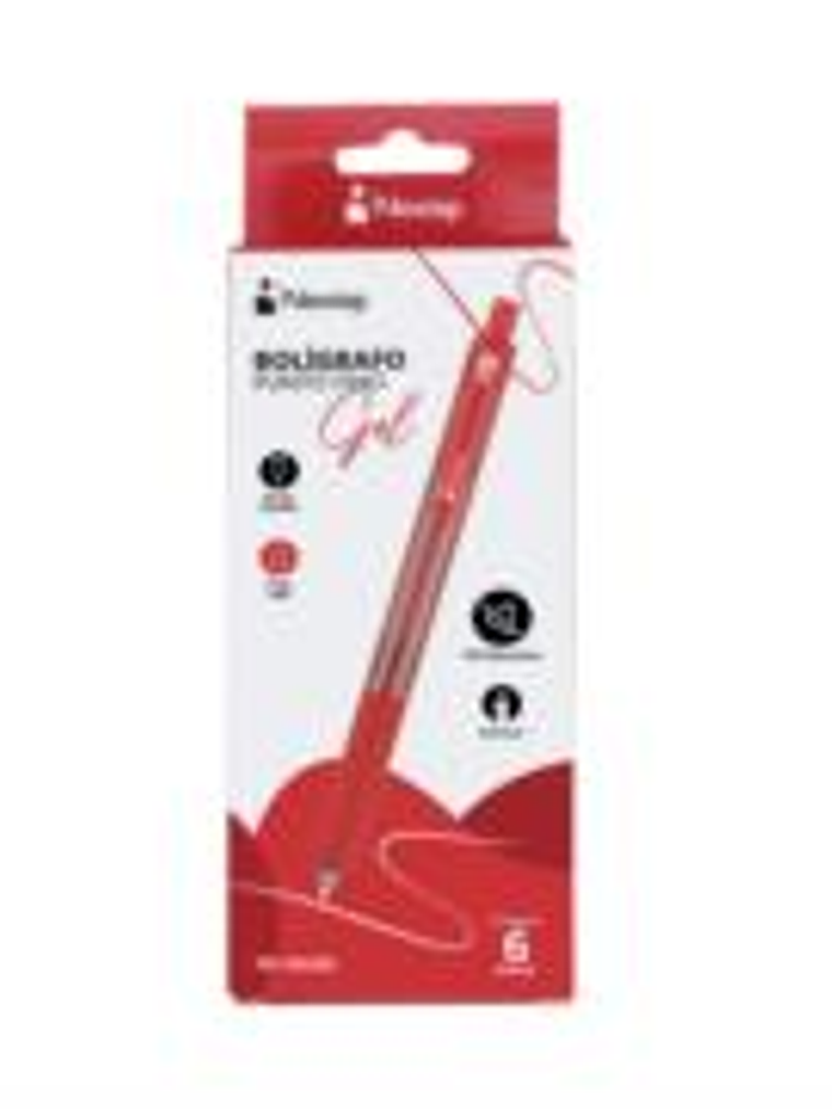 Boligrafo Nextep Gel Retractil Silencioso Fino 0.5mm Rojo C/6 1
