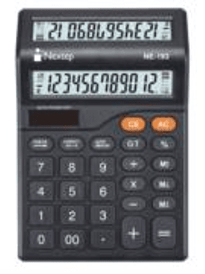 Calculadora Nextep 12 Digitos Pantalla Doble Escritorio Solar/Bateria Funcion Revisar Y Corregir