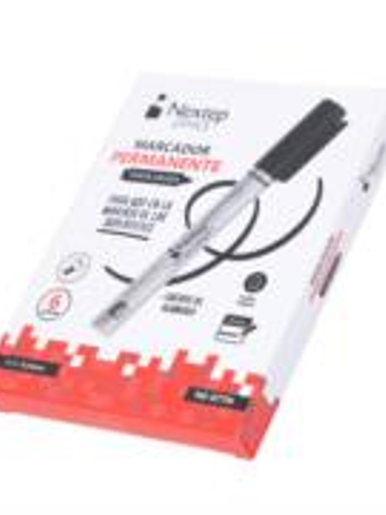 Marcador Nextep Permanente Cuerpo Aluminio Punta Gruesa Cincel 4mm Negro C/6 1