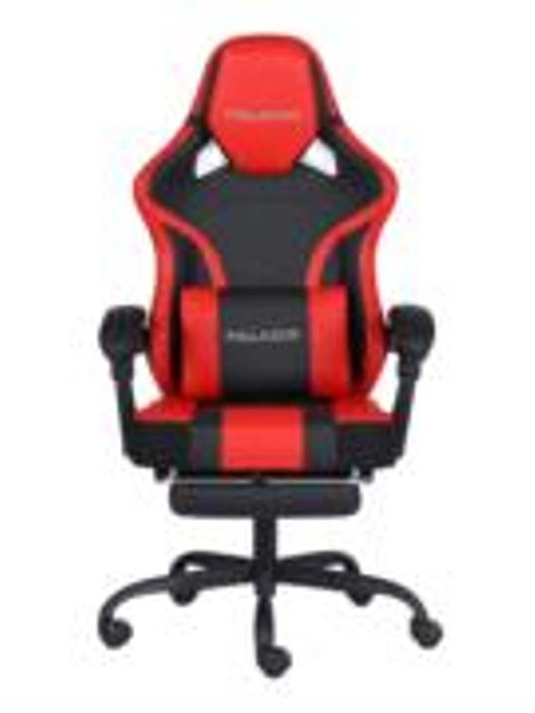 Silla Gamer Nextep Ergonomica Falkor Masaje Lumbar y Reposa Pies Color Rojo/Negro 1