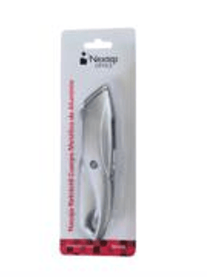 Navaja Retractil Nextep Cuerpo Metalico de Aluminio C/3 Cuchillas de Repuesto