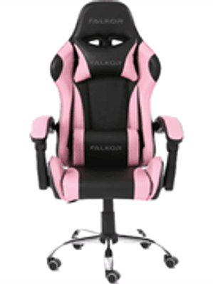 Silla Gamer Ergonómica Modelo Falkor Color Negro-Rosa