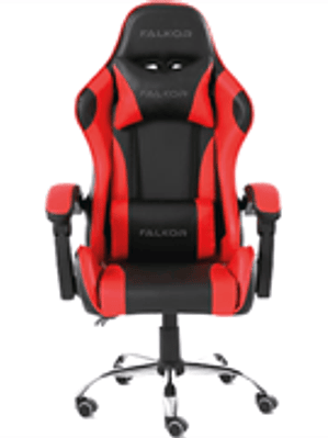 Silla Gamer Ergonómica Modelo Falkor Color Negro-Rojo
