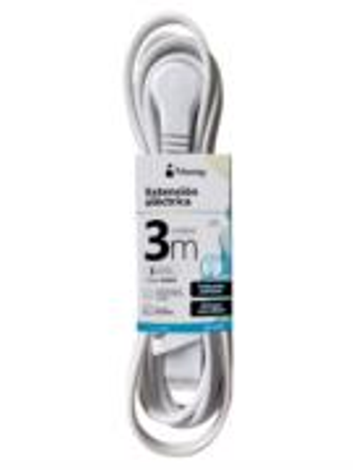 Extension Electrica Nextep para Casa/Oficina 16AWG 3m Clavija Plana Blanca 1
