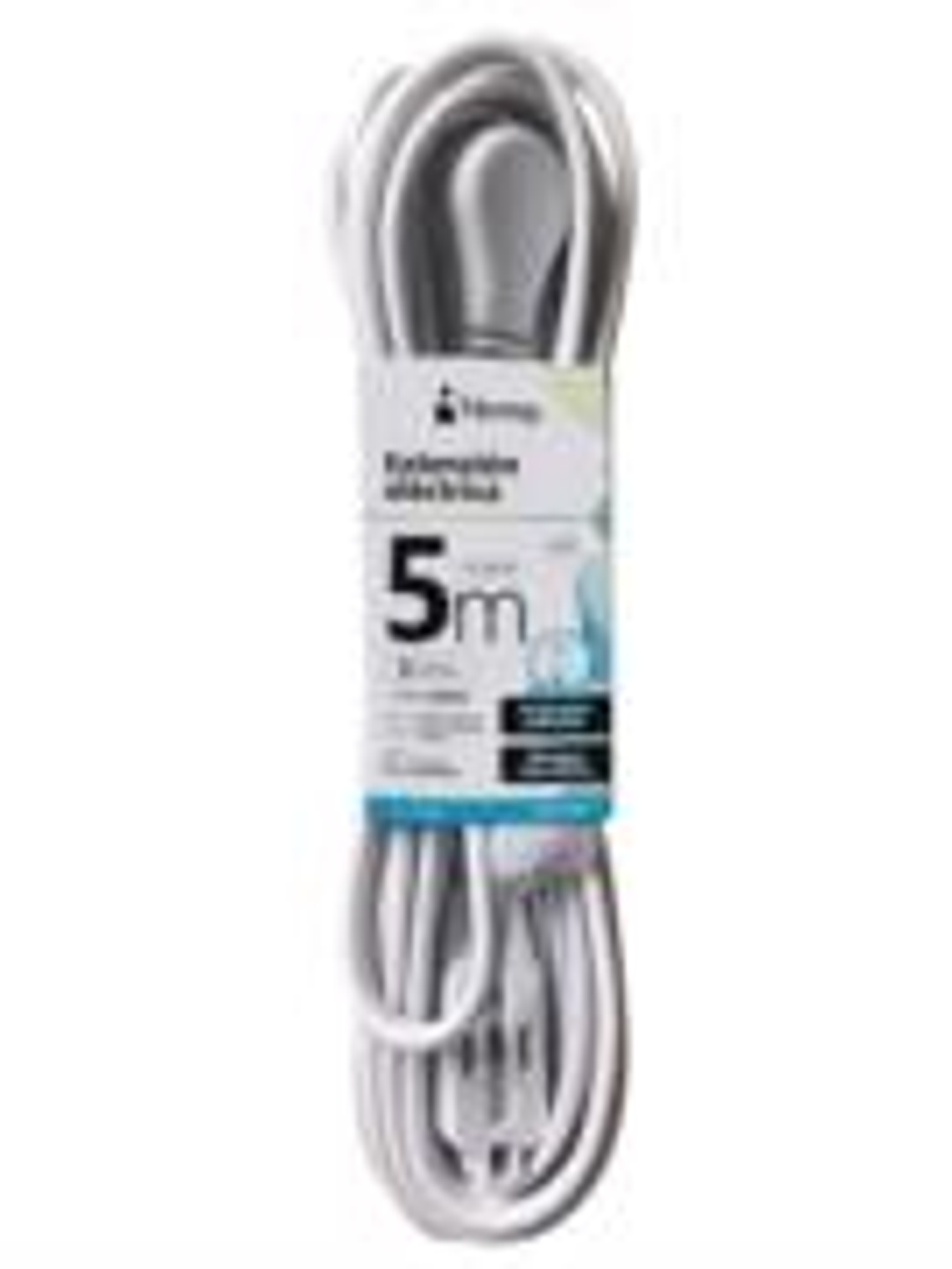 Extension electrica Nextep para Casa/Oficina 16 AWG 5m Clavija Plana Blanca 1