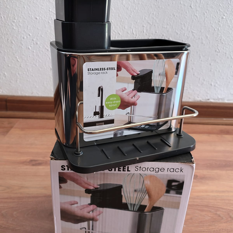 Dispensador y organizador de lavalozas en acero inoxidable – orden, limpieza y practicidad en tu cocina 2