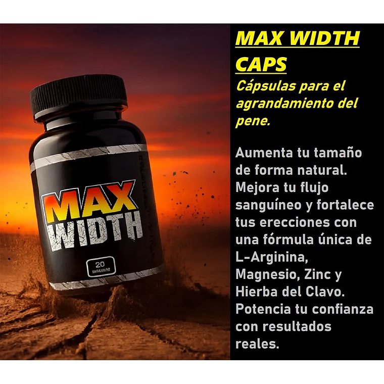 Cápsulas Max-Width Agrandamiento de Pene Natural – Sin Sabor y Sin Receta 4
