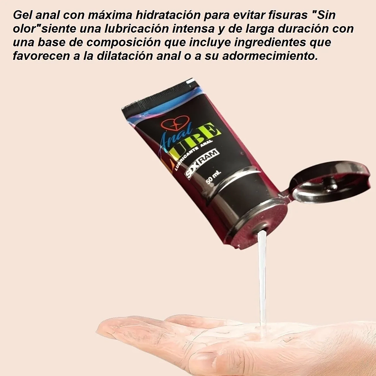 Lubricante Anal Dilatador Sin Sabor – Base Agua Comestible Sexram Titan Gold 2