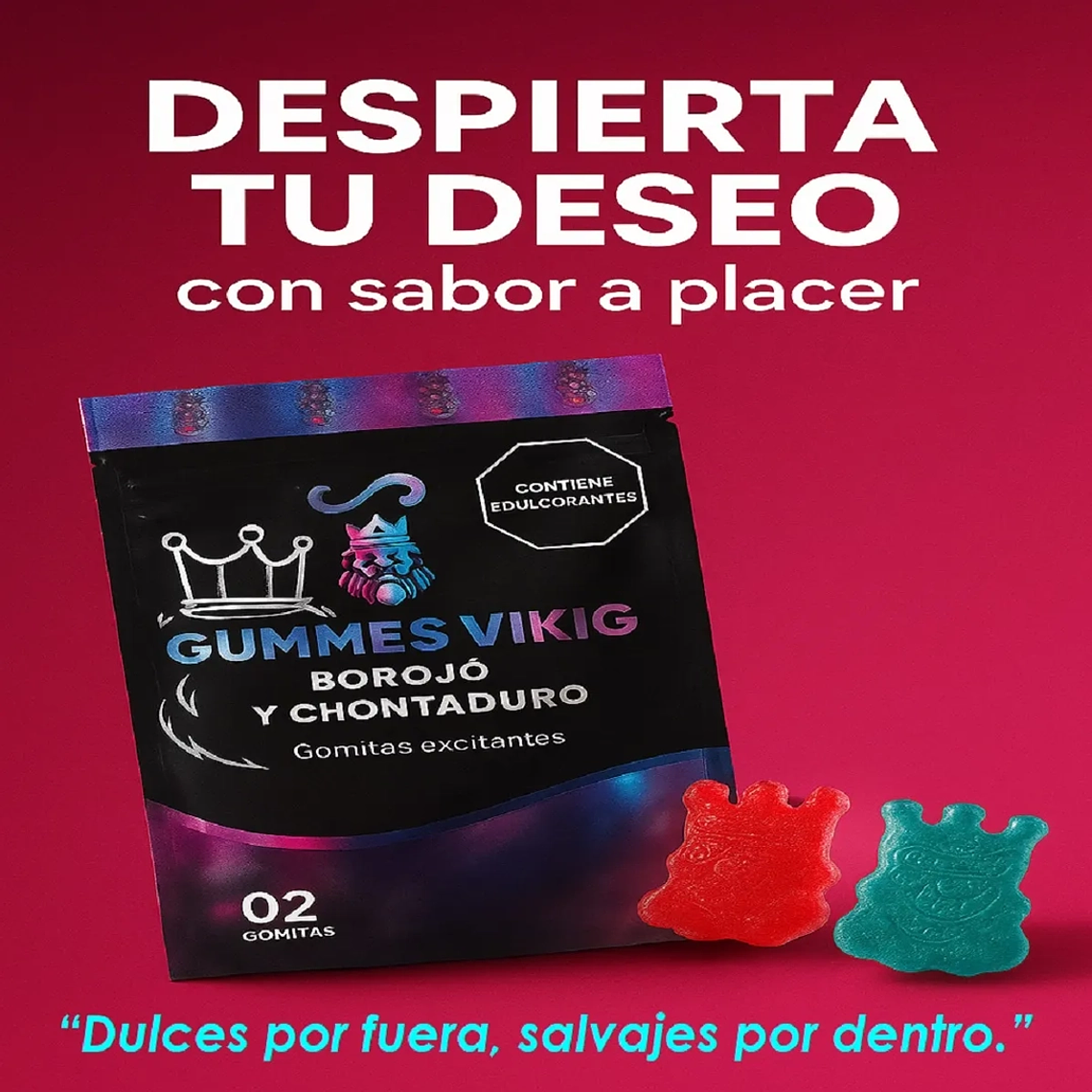 Gomitas Excitantes Unisex Viking GUMMES sabor Frutas Afrodisíacas 2