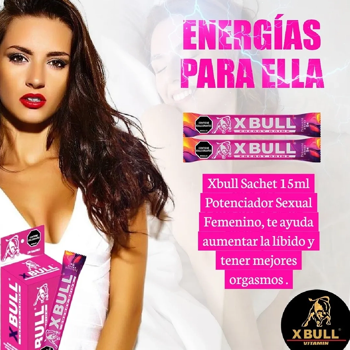 Potenciador Femenino Afrodisíaco Natural X-Bull Mujer  Suplemento Sexual 3