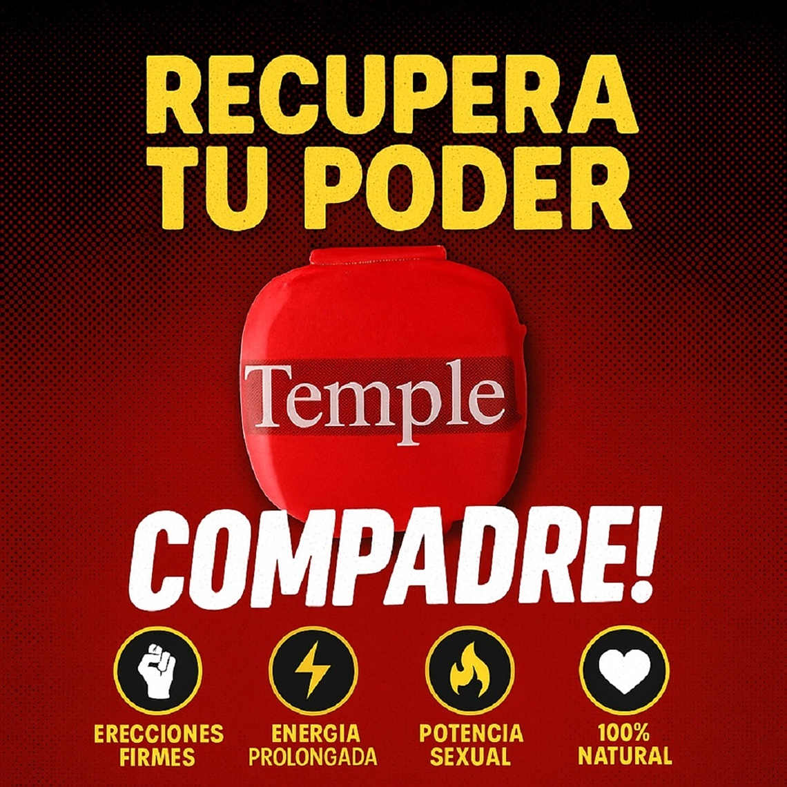Potenciador Sexual Natural Masculino TEMPLE – Energía y Placer 2