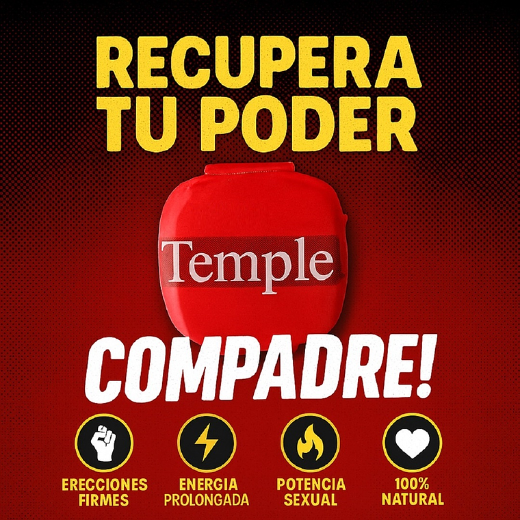Potenciador Sexual Natural Masculino TEMPLE – Energía y Placer 2