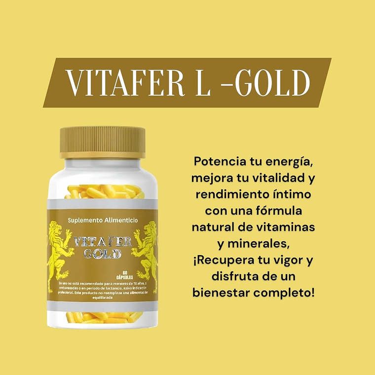 Cápsulas Potenciador Masculino Vitafer L Gold – Energía y Libido Natural 2
