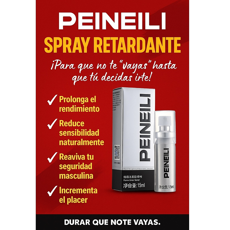 Spray Retardante Masculino Peineili – Control y Rendimiento Sexual Natural 15 mL 3