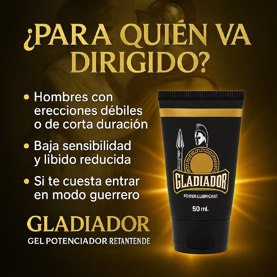 Lubricante Potenciador Retardante Gladiador Sexram – Gel Íntimo Masculino 50ml 4