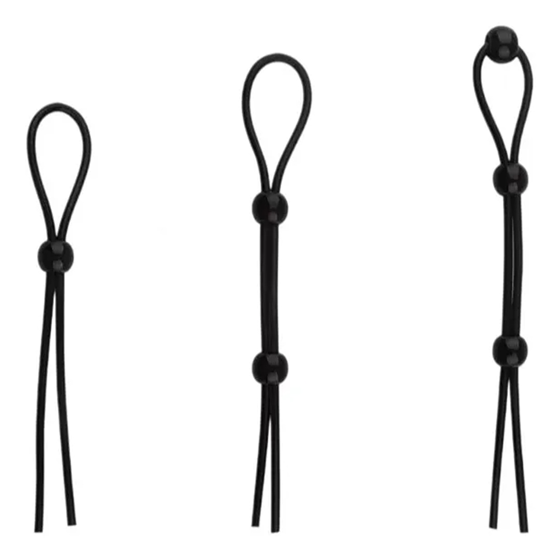 Anillos Ajustables de Silicona para Pene y Testículos Pack x3 Negro – Prolonga Erección y Placer 1