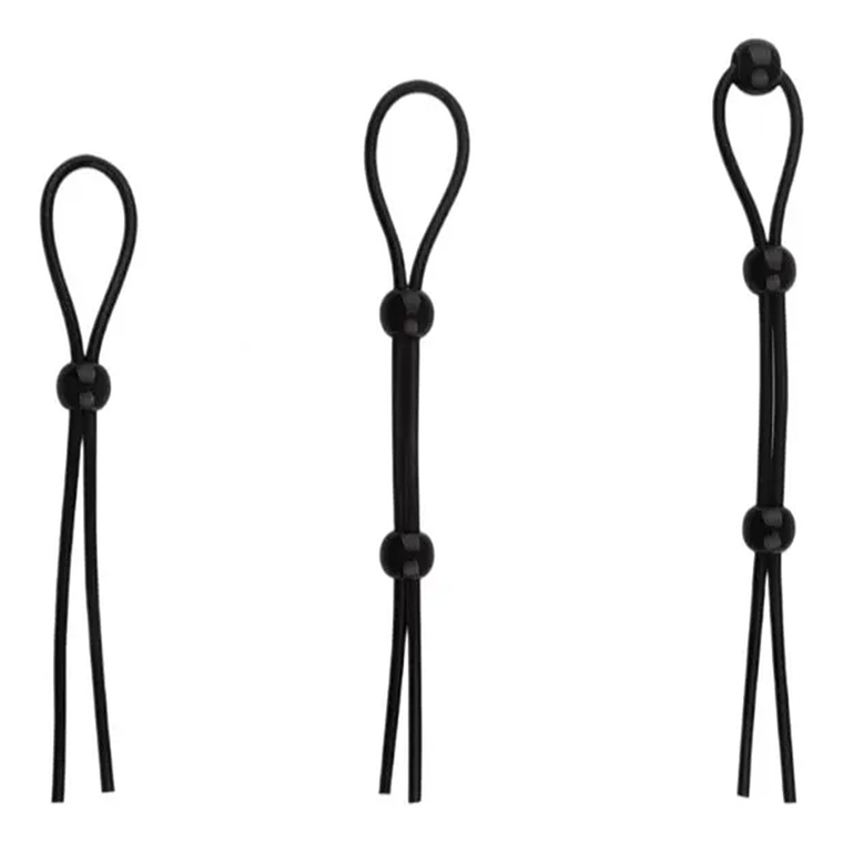 Anillos Ajustables de Silicona para Pene y Testículos Pack x3 Negro – Prolonga Erección y Placer 1