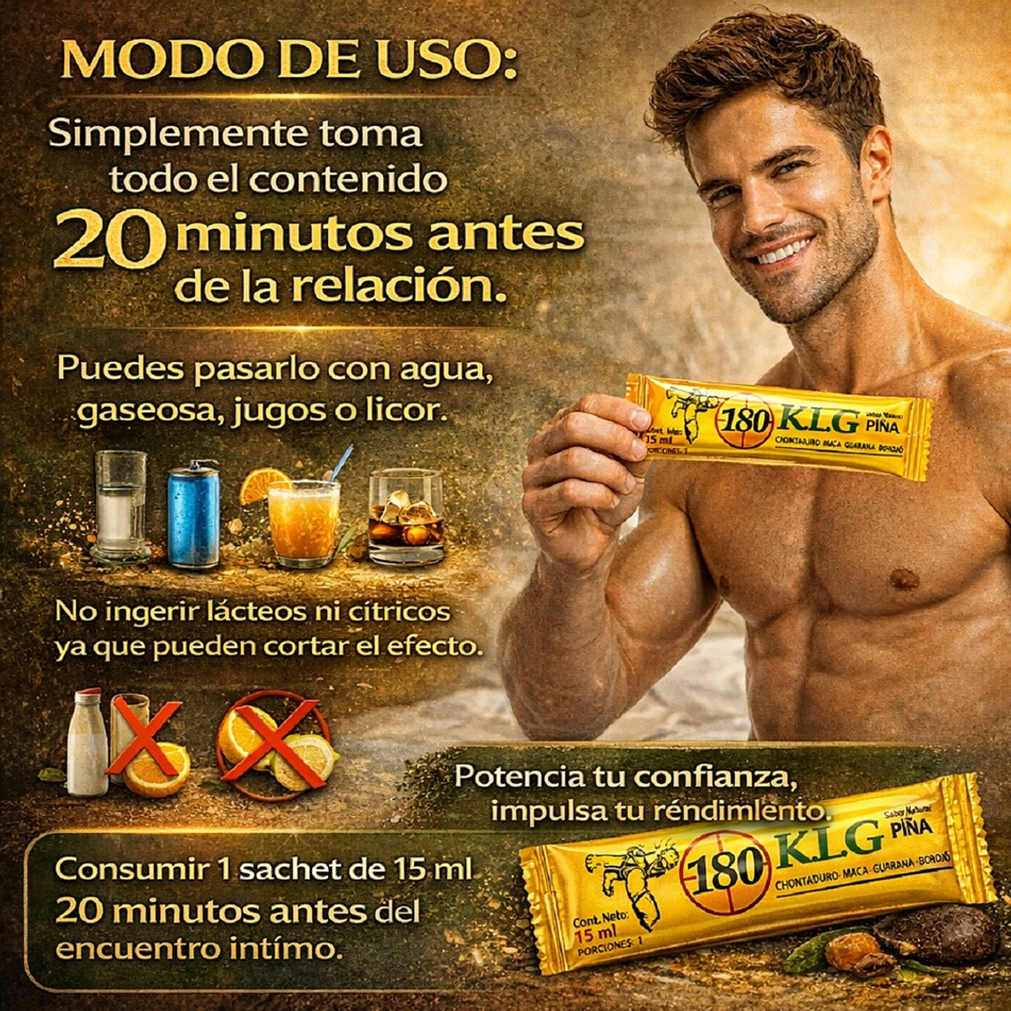 Retardante Estimulador y Potenciador Masculino Enano Pichón Sachet 15 g Sabor Piña – Suplemento Natural 2