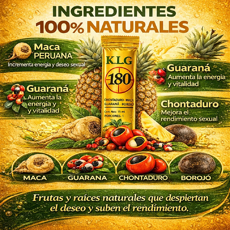 Retardante Estimulador y Potenciador Masculino Enano Pichón Sachet 15 g Sabor Piña – Suplemento Natural 4