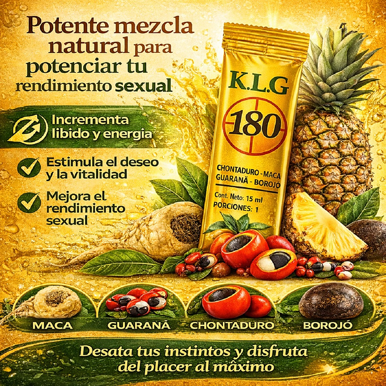 Retardante Estimulador y Potenciador Masculino Enano Pichón Sachet 15 g Sabor Piña – Suplemento Natural 5