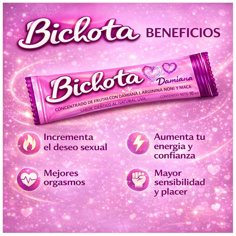 Potenciador Sexual Femenino Bichota Damiana Sachet 10ml – Libido y Energía Natural 3