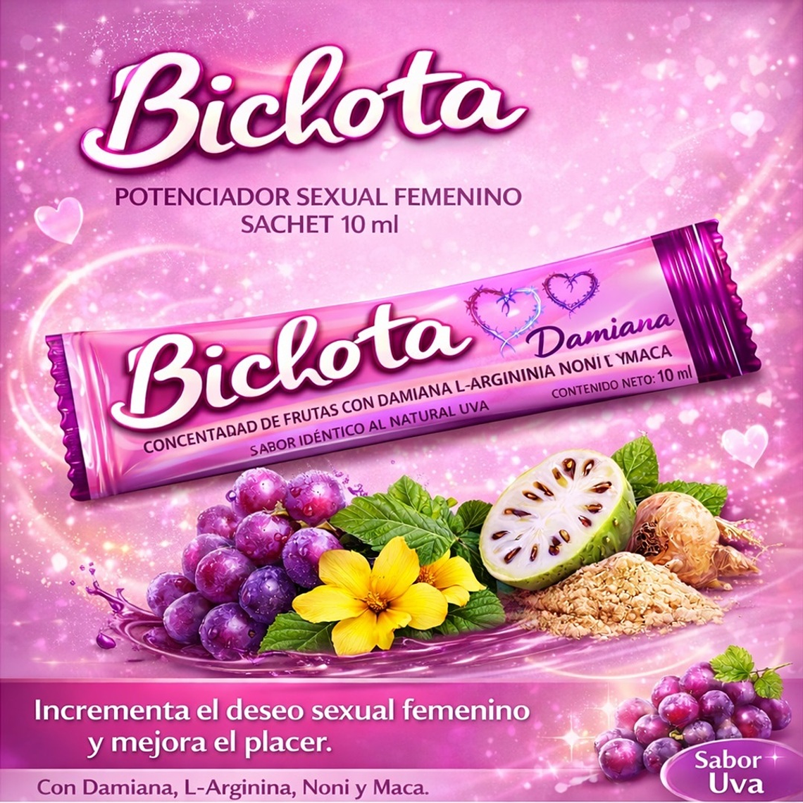 Potenciador Sexual Femenino Bichota Damiana Sachet 10ml – Libido y Energía Natural 4