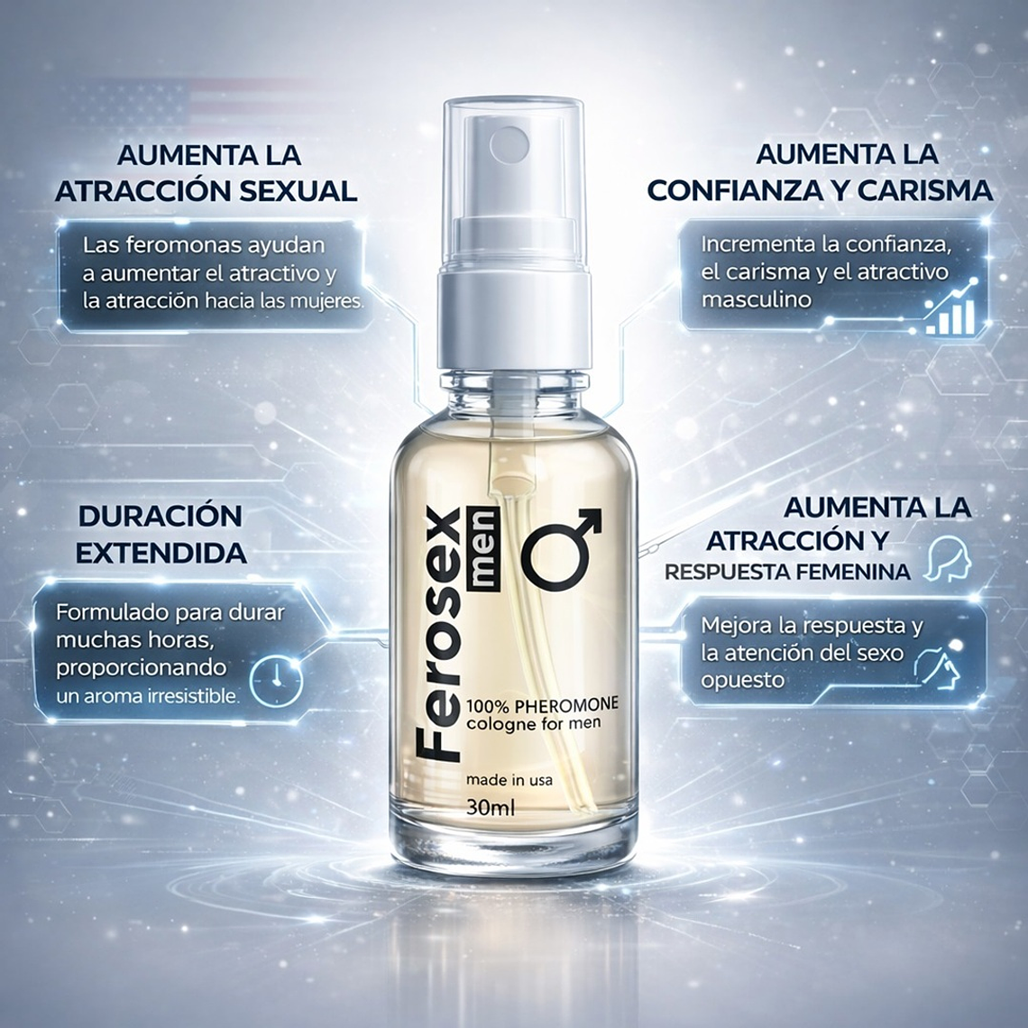 Perfume con Feromonas para Hombre Ferosex Men 30ml – Fragancia Seductora Masculina 2