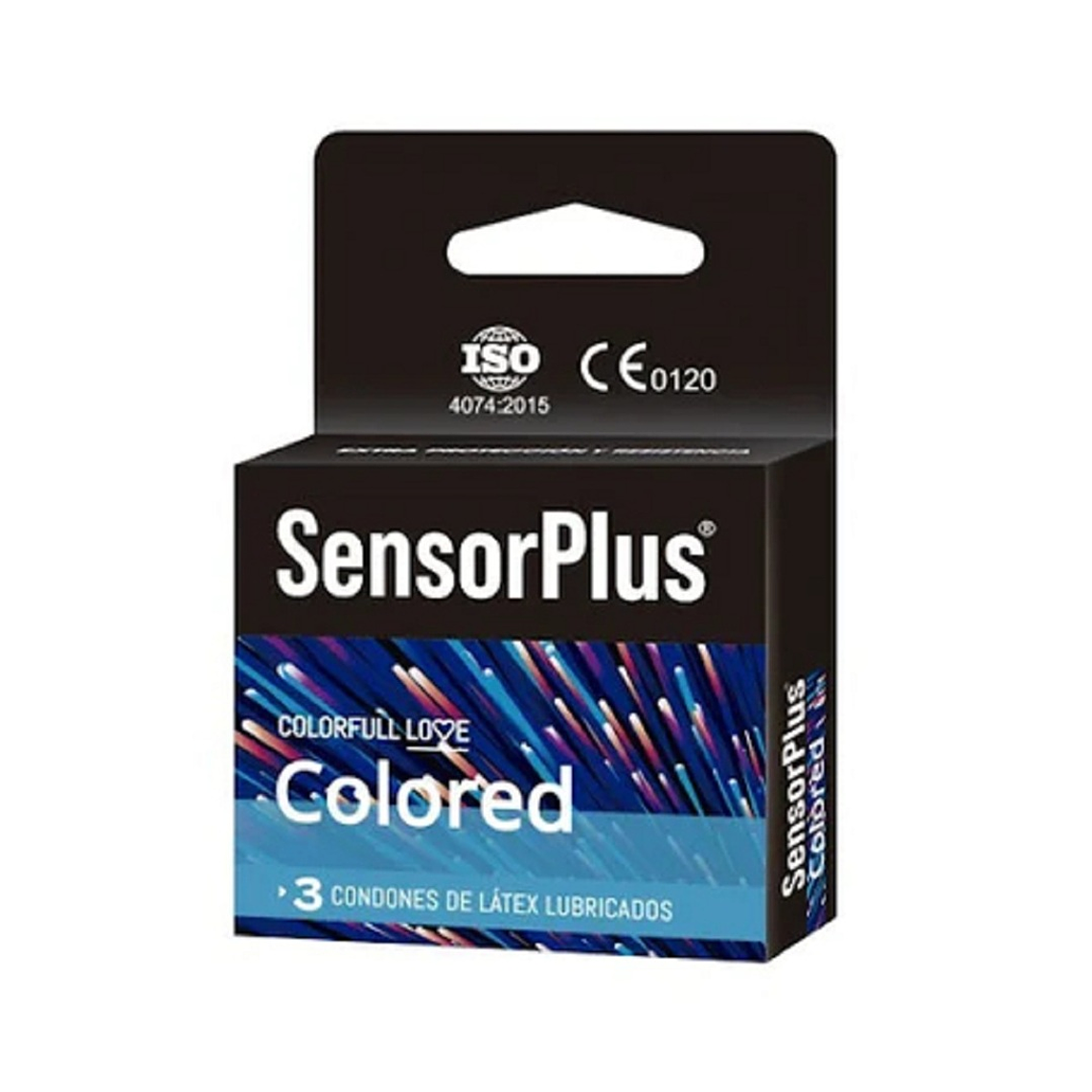 Preservativos Sensor Plus Colored Pack 3 Unidades – Condones de Colores Látex Natural Lubricados 1